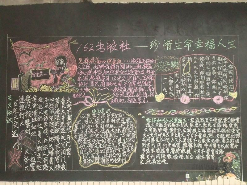 安全黑板报：珍惜生命 幸福人生