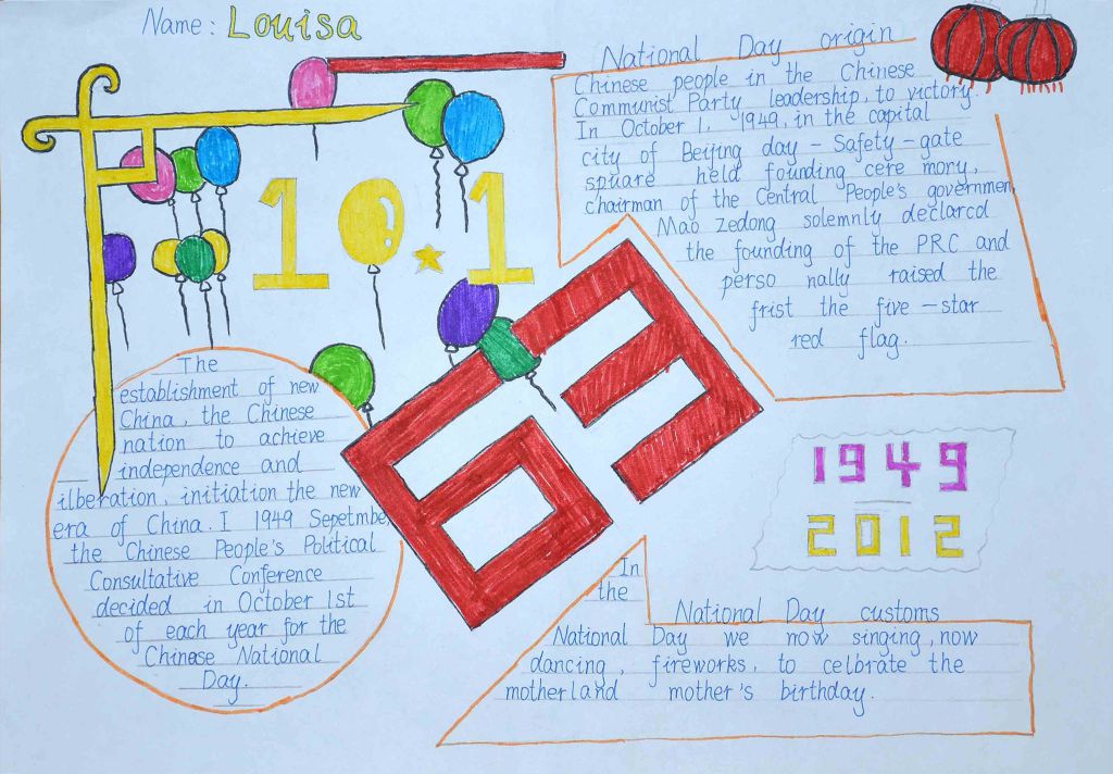 中秋国庆英语手抄报图片 中秋国庆英语手抄报图片