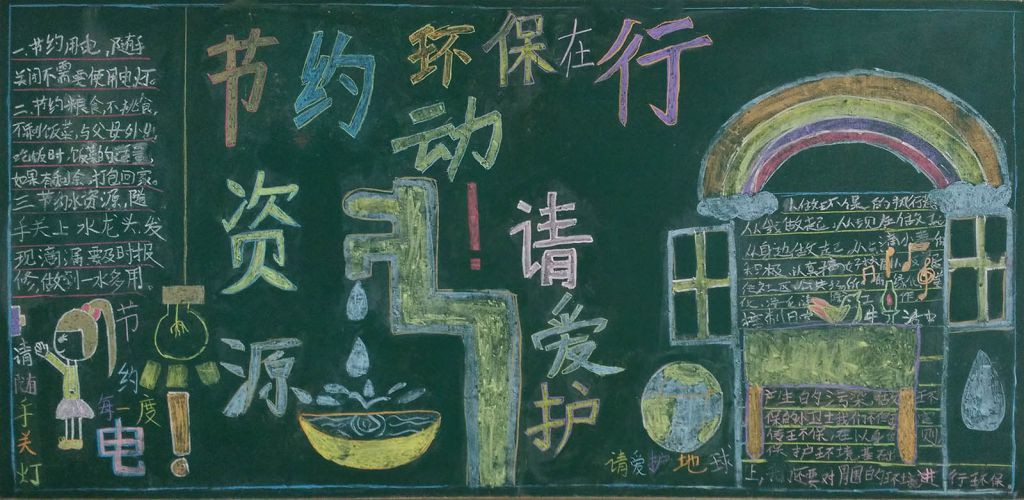 节约资源环保在行动手抄报