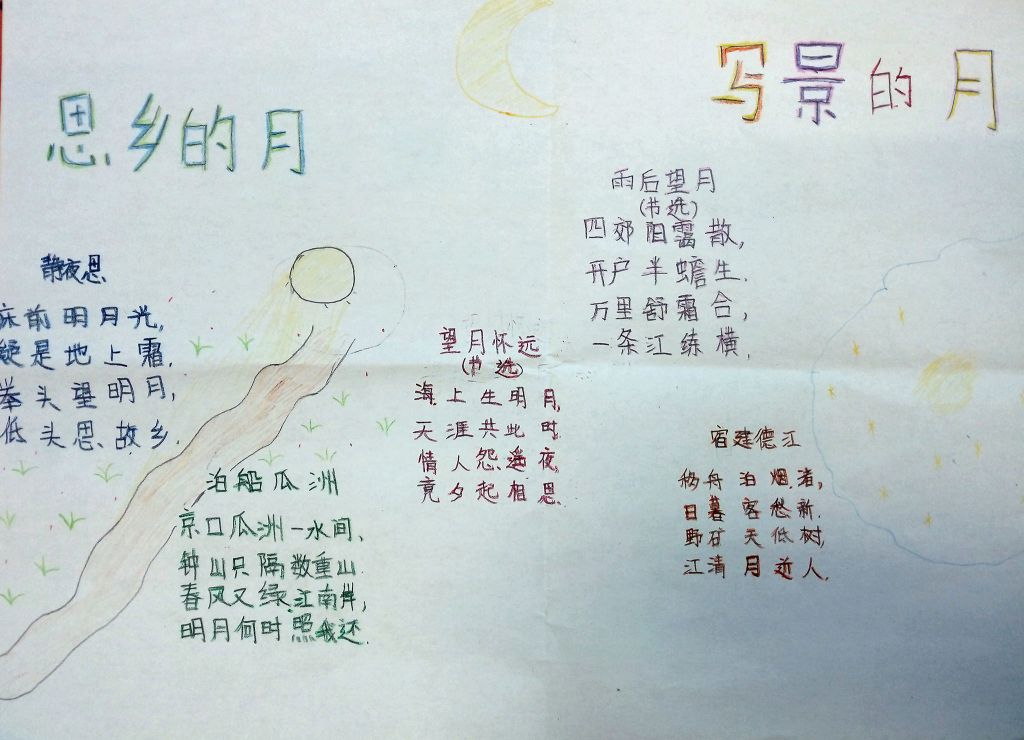 诗中月月中情手抄报