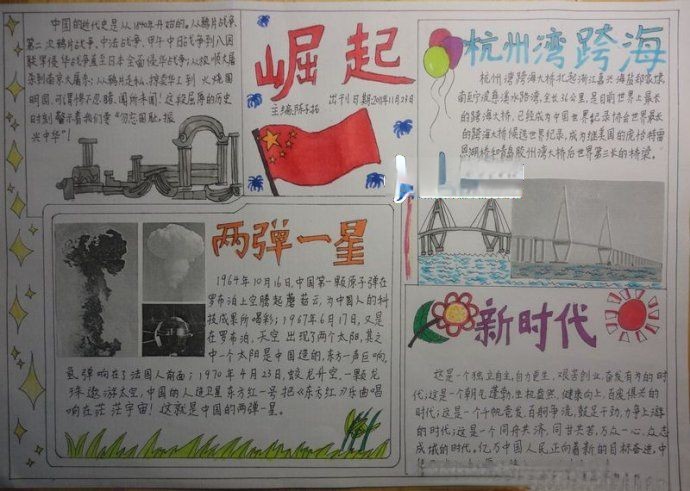 祖国的昨天今天手抄报图片 祖国的昨天今天手抄报图片