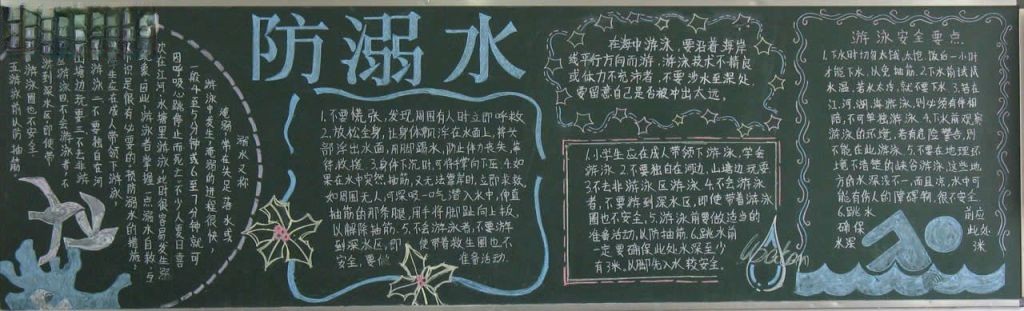 防溺水教育黑板报版面设计图-精品
