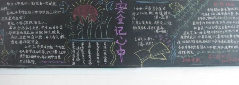 安全记心中黑板报图片