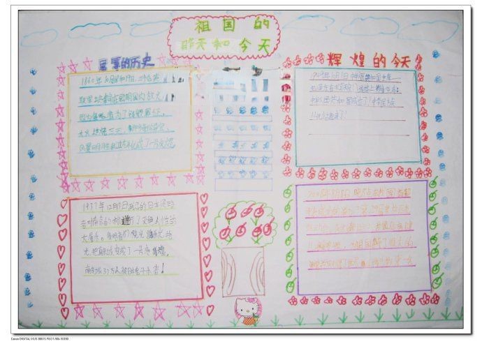 祖国的昨天今天手抄报图片 祖国的昨天今天手抄报图片