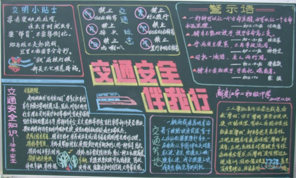 交通安全伴我行黑板报版式图