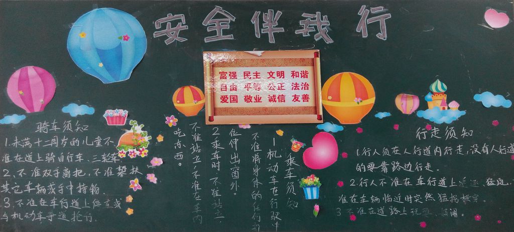 安全伴我行黑板报图片