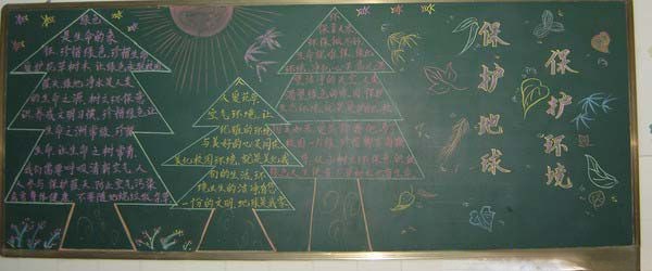 小学生环保黑板报：保护地球，保护环境