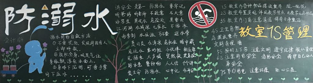 大学生防溺水重安全黑板报