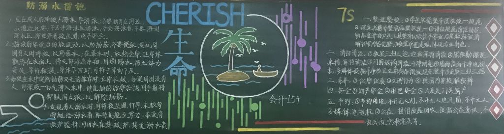 大学生防溺水重安全黑板报