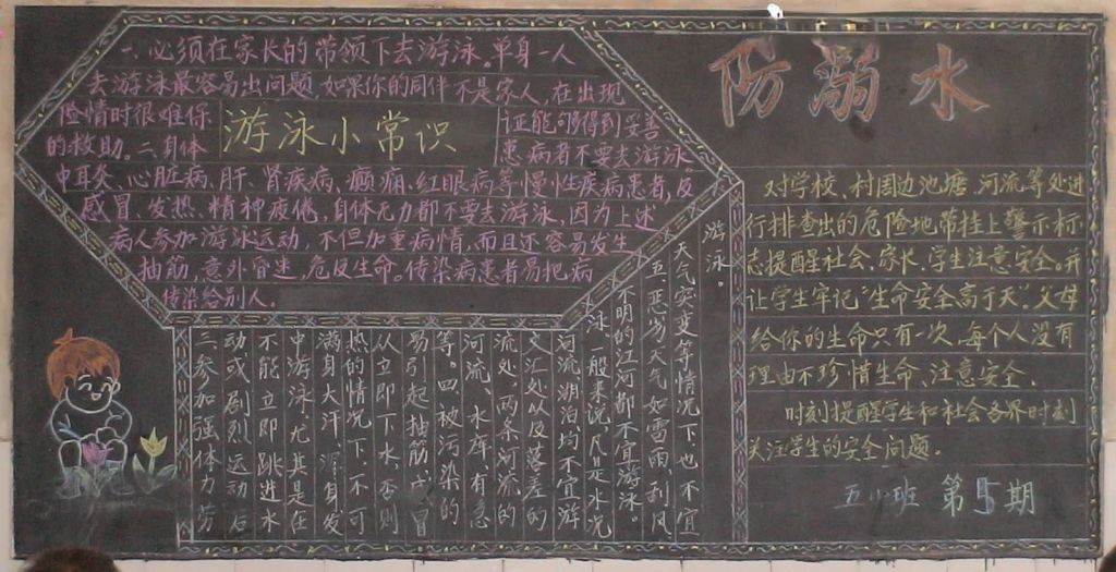 防溺水教育黑板报图片
