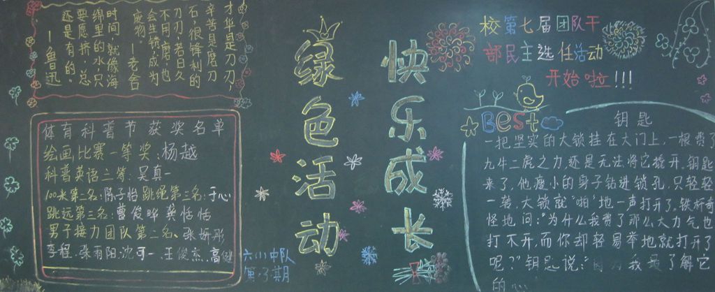 绿色活动，快乐成长黑板报