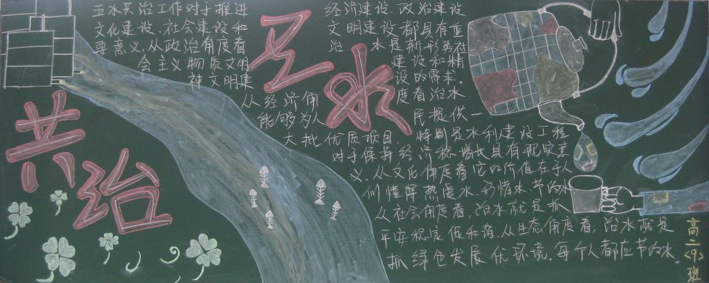 五水共治黑板报版面设计图大全