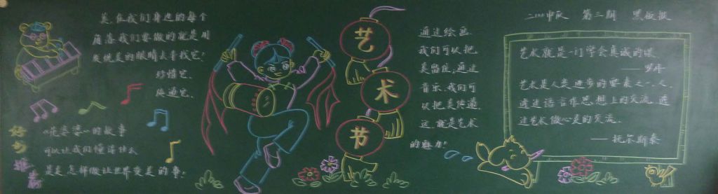 艺术之花绽放校园黑板报