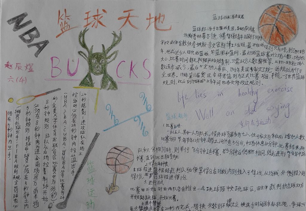 篮球的故事手抄报 篮球的故事手抄报