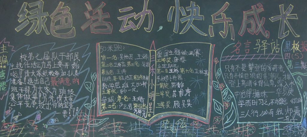 绿色活动，快乐成长黑板报