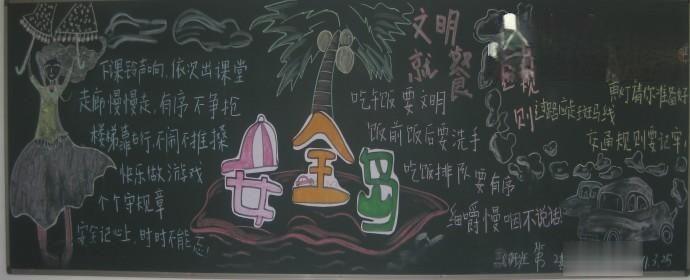 安全岛黑板报-文明就餐与交通规则 安全岛黑板报-文明就餐与交通规则