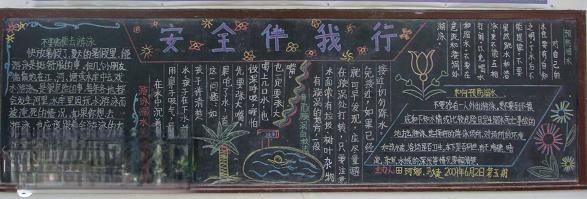 游泳安全伴我行黑板报作品