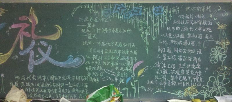 武汉卫生环保黑板报