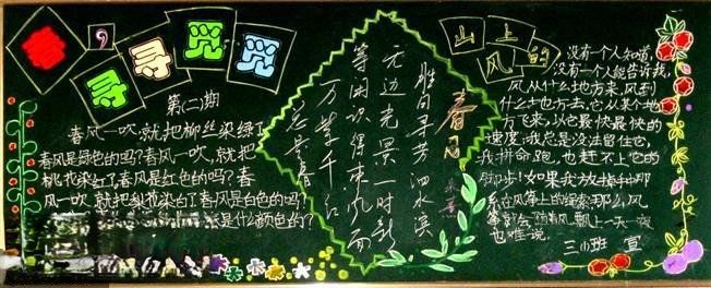 小学生春天主题黑板报：寻寻觅觅