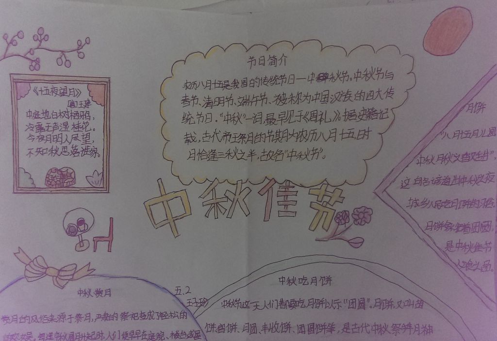 中秋节团圆节手抄报大全