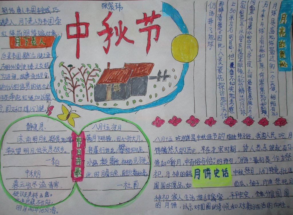 中秋节手抄报一等奖图片大全
