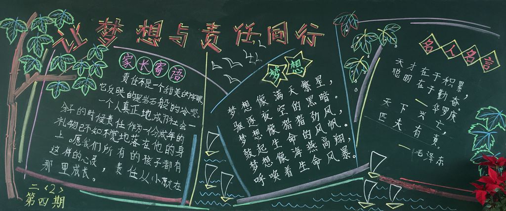 让梦想与责任同行黑板报