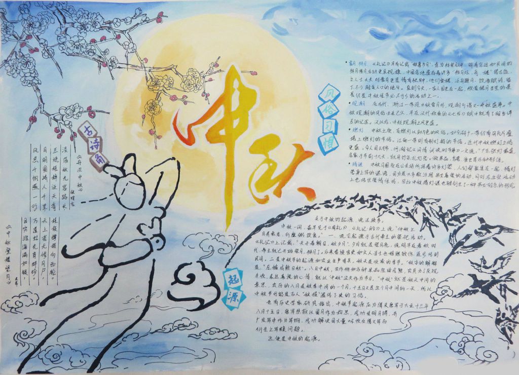 2022中秋节手抄报图片