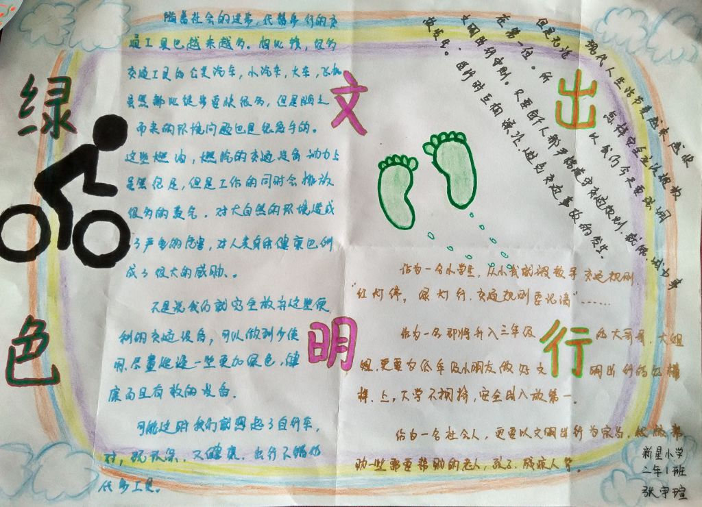 绿色文明出行手抄报大全