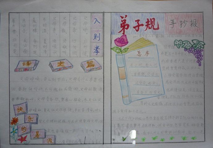 关于弟子规的手抄报
