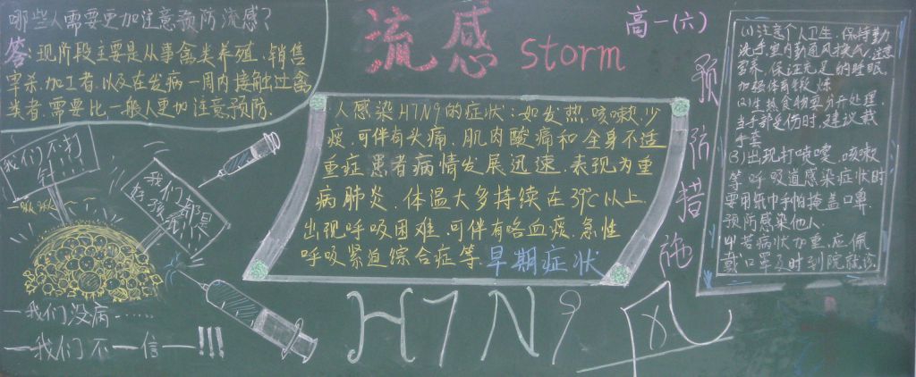 预防禽流感黑板报图片大全