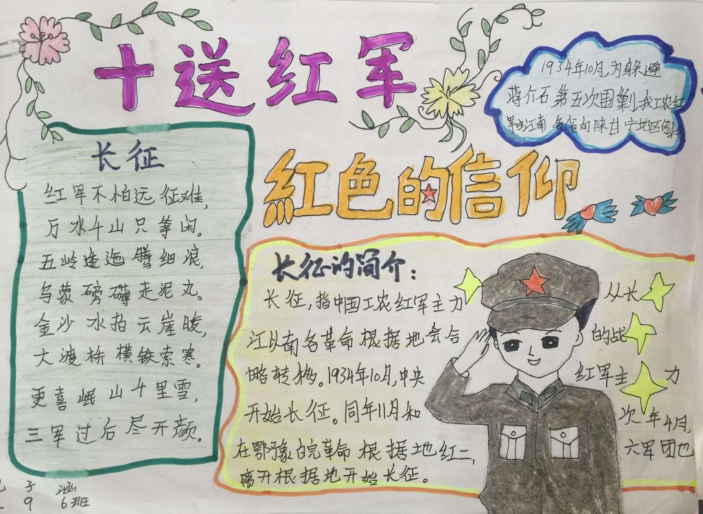 十送红军红色信仰手抄报