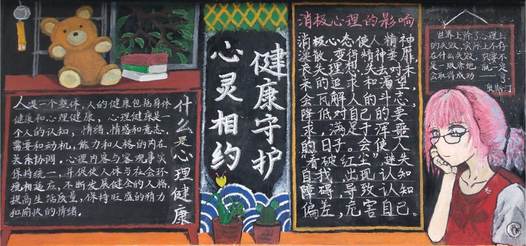 心灵相约健康守护黑板报