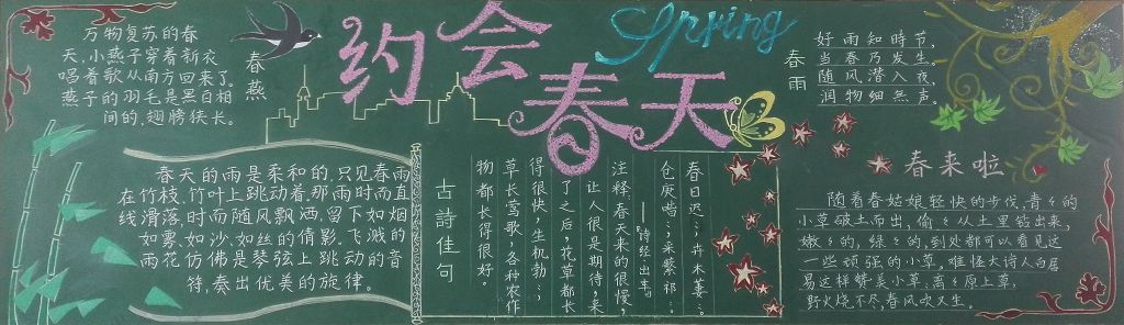 万紫千红总是春黑板报