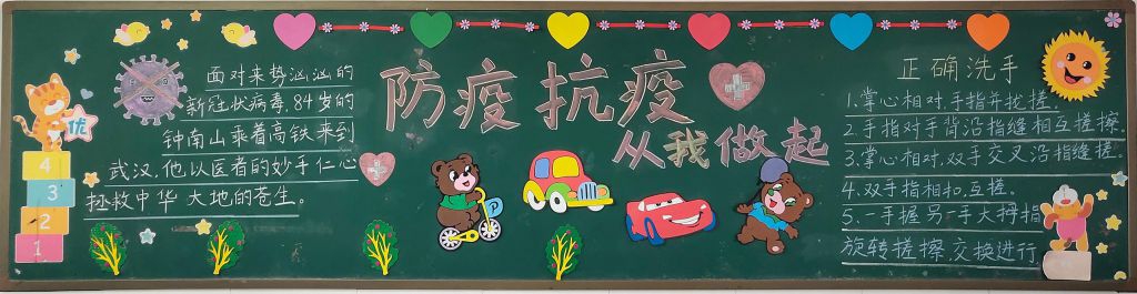 防控疫情黑板报图片大全，抗疫情我们在行动