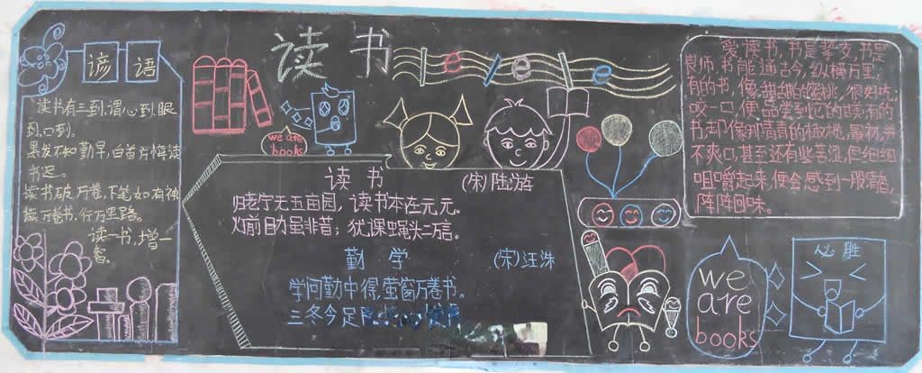 关于读书的黑板报图片