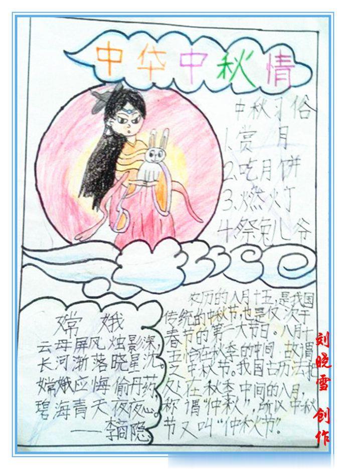 中华中秋情结手抄报