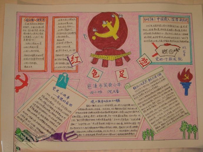 红色足迹手抄报图片