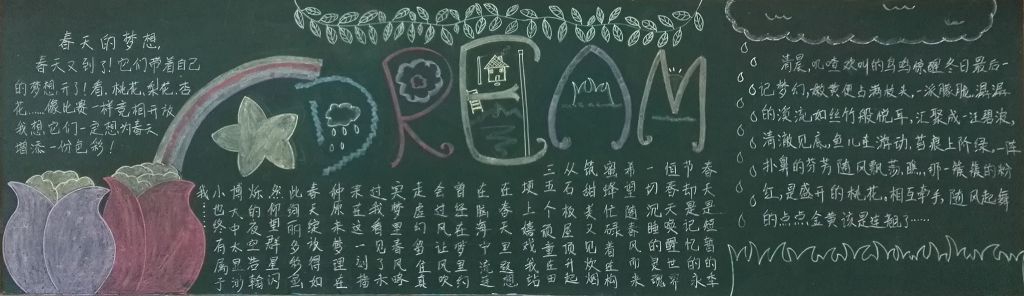 爱在春天,放飞梦想黑板报