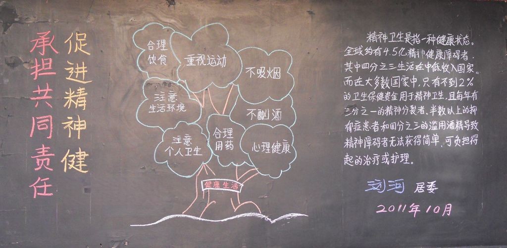 促进精神健康黑板报