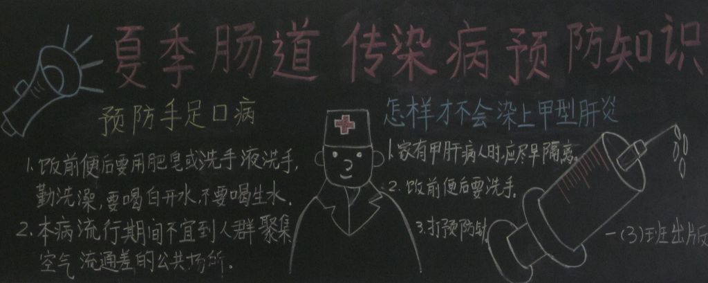 夏季肠道传染病黑板报