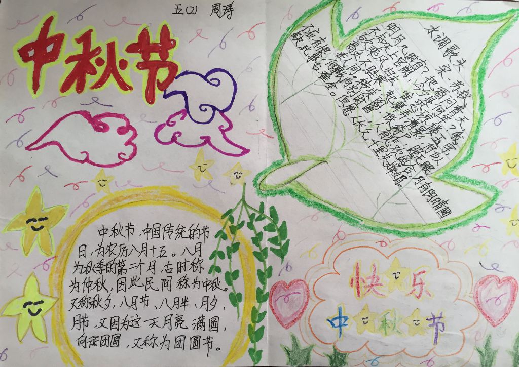 团团圆圆中秋节手抄报图片