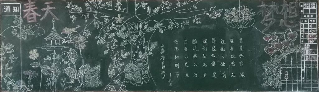 爱在春天,放飞梦想黑板报