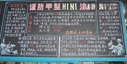 谨防甲型H1N1流感宣传黑板报