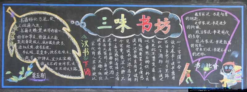 小学生读书黑板报：三味书坊