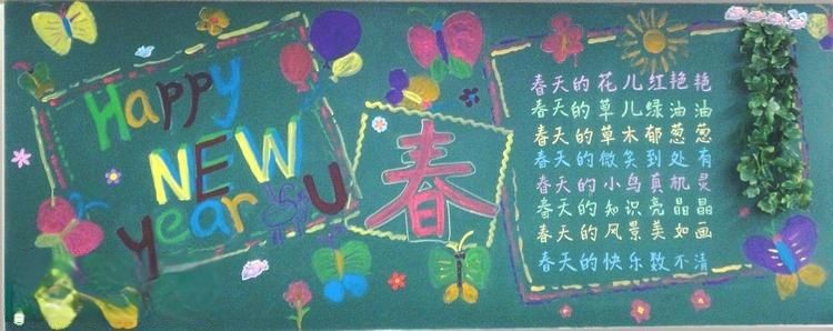 happy new year 黑板报