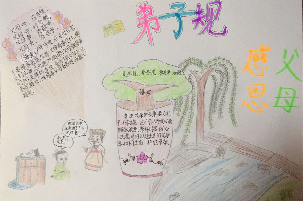 弟子规圣人训手抄报