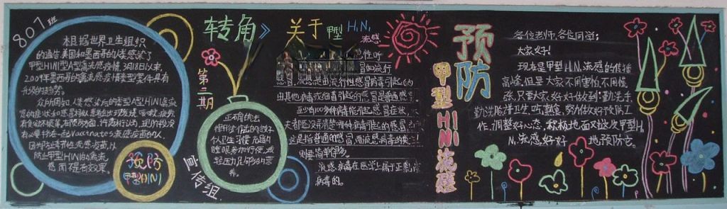 预防甲型H7N9黑板报版面设计图