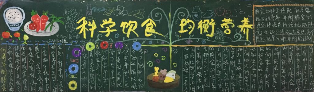 科学饮食均衡营养黑板报