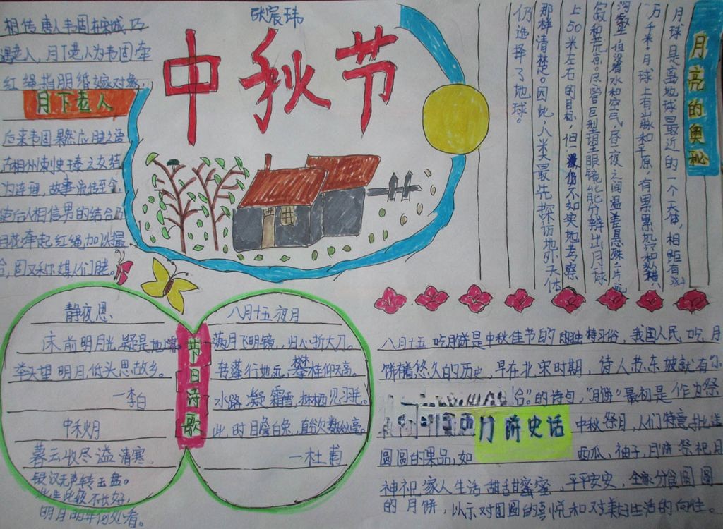 中秋节手抄报一等奖图片大全