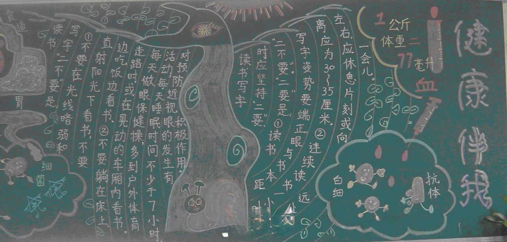 健康伴我行黑板报图片